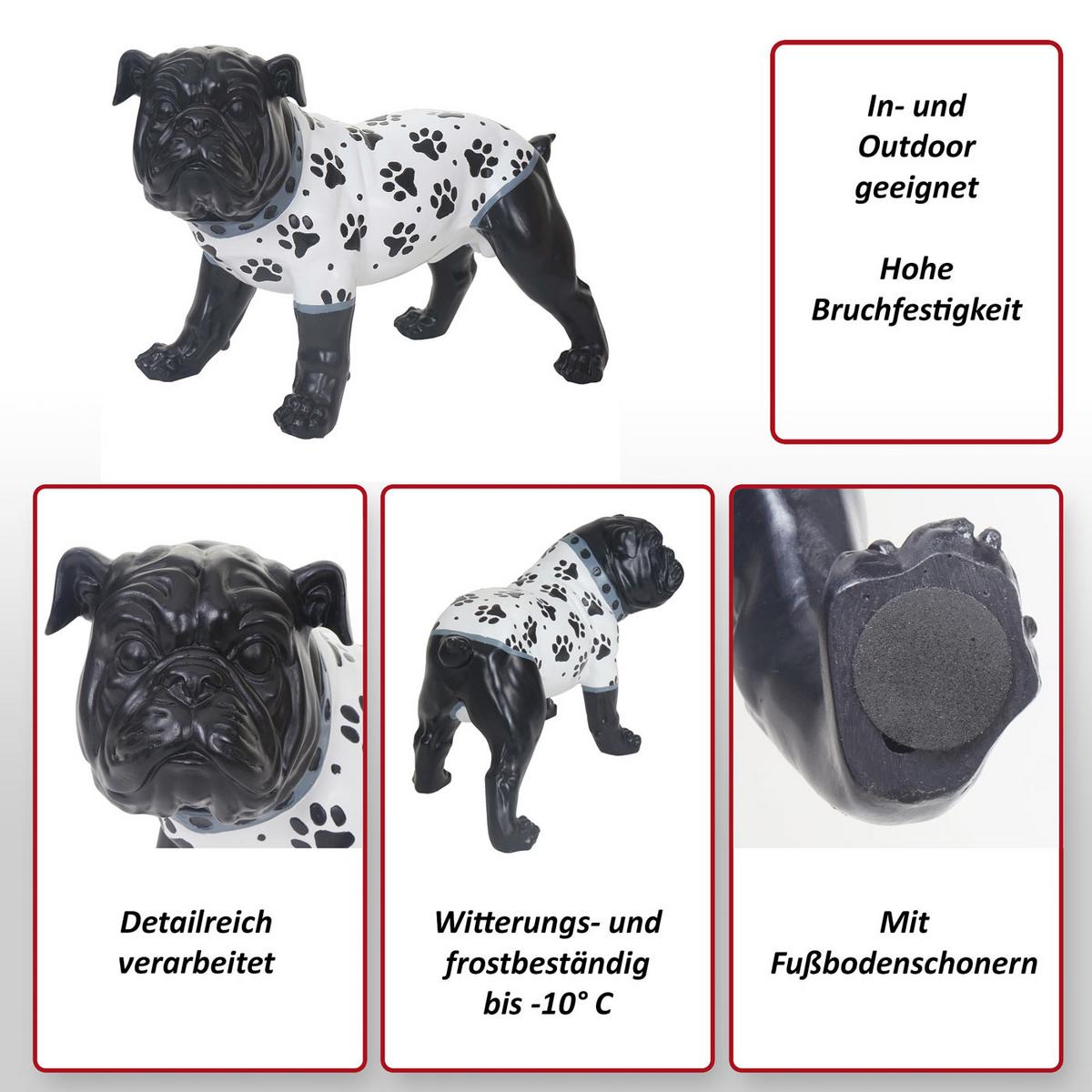 DEKO FIGUR BULLDOGGE Schwarz - Schwarz, Stein (21/25/19cm) - MCW