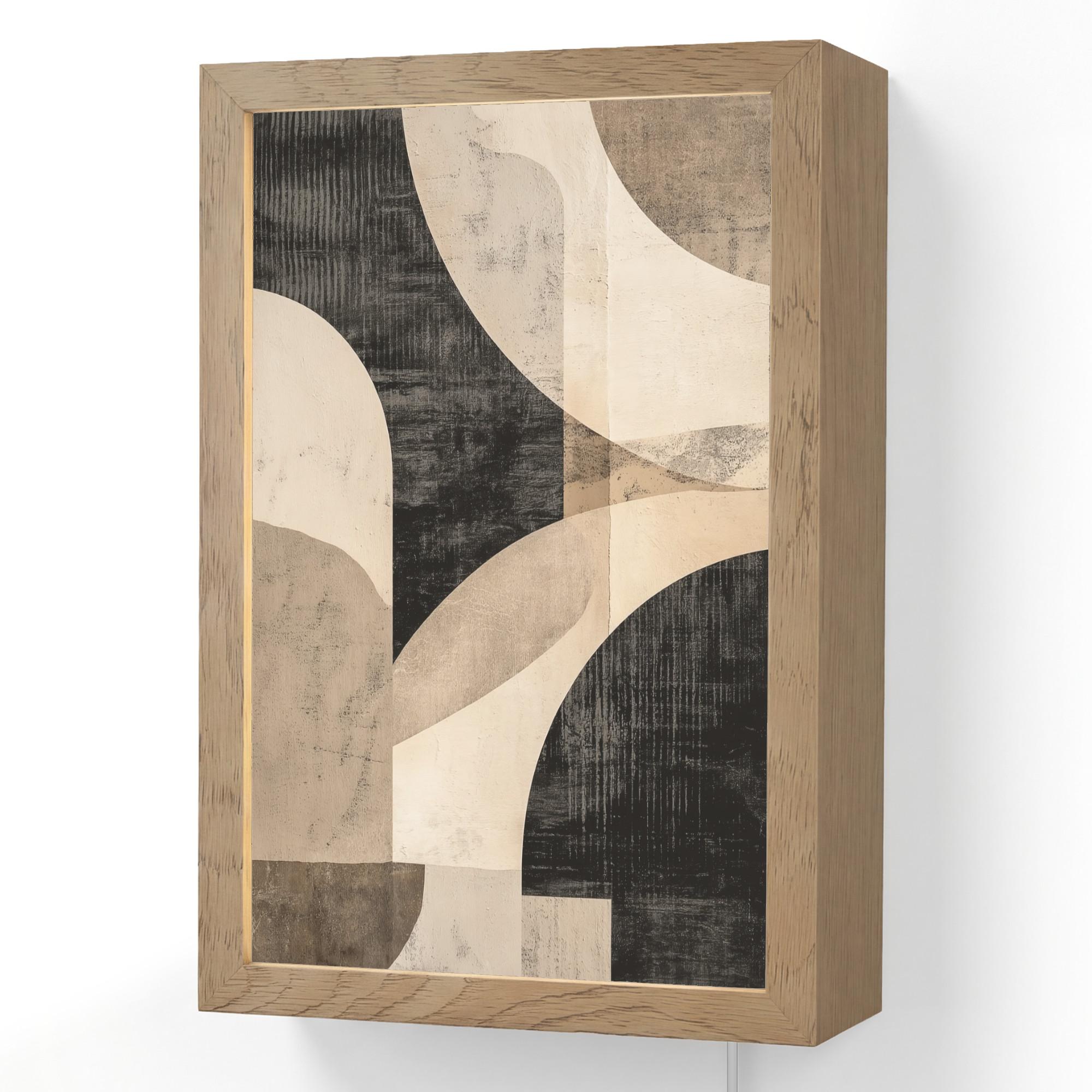 WANDLEUCHTE Abstrakt - Formen - Modern - Beige 20x30 cm - Grau, Holzwerkstoff (20/30/8cm) - OnlyWow