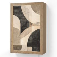 WANDLEUCHTE Abstrakt - Formen - Modern - Beige 20x30 cm - Grau, Holzwerkstoff (20/30/8cm) - OnlyWow