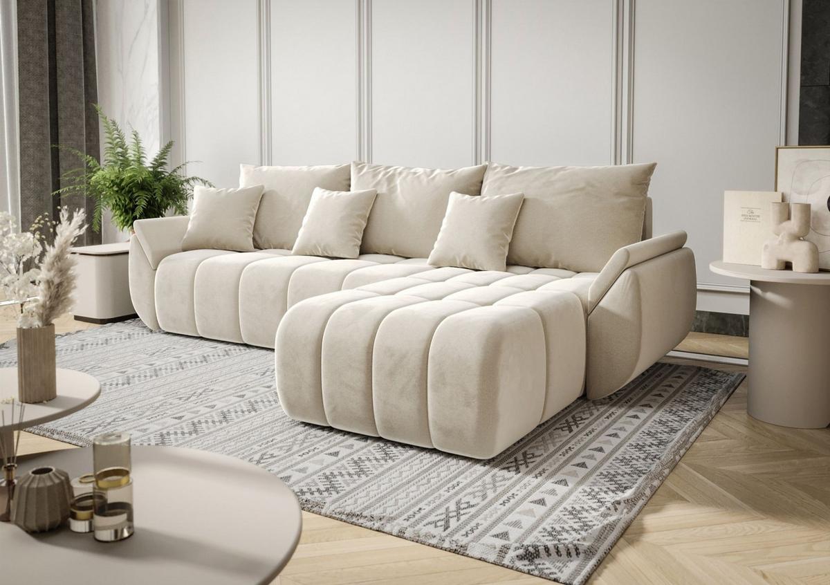 ECKSOFA Louise - Creme, Holzwerkstoff/Textil (280/185cm) - Fun Möbel