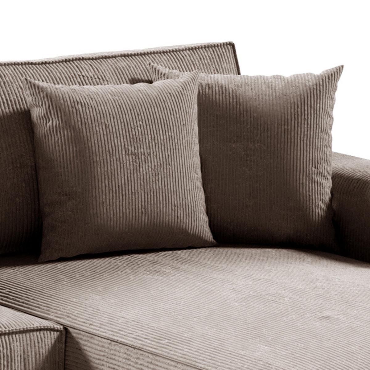 PANORAMASOFA Isaac 5 Sitzplätze Taupe - Taupe, Holzwerkstoff (398/85/185cm) - Petits-meubles