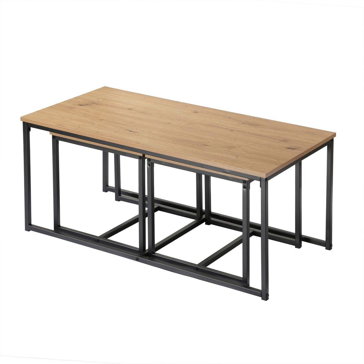 COUCHTISCHE zum Ausziehen im 3er Set - Eichefarben, Holzwerkstoff (57/50/45cm) - Calicosy