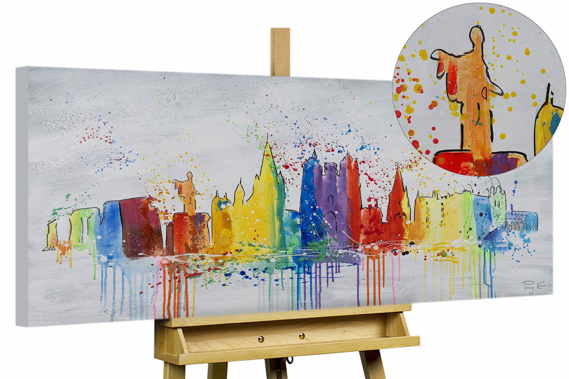 ACRYLBILD HANDGEMALT 120/60 cm - Grau, Holz/Textil (120/60cm) - KUNSTLOFT