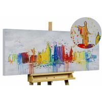 ACRYLBILD HANDGEMALT 120/60 cm - Grau, Holz/Textil (120/60cm) - KUNSTLOFT