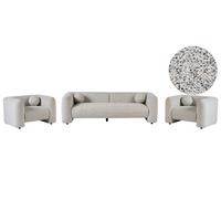 SOFA-SET 5-Sitzer Beige Leiren - Beige, Textil (224/73/83cm) - Beliani