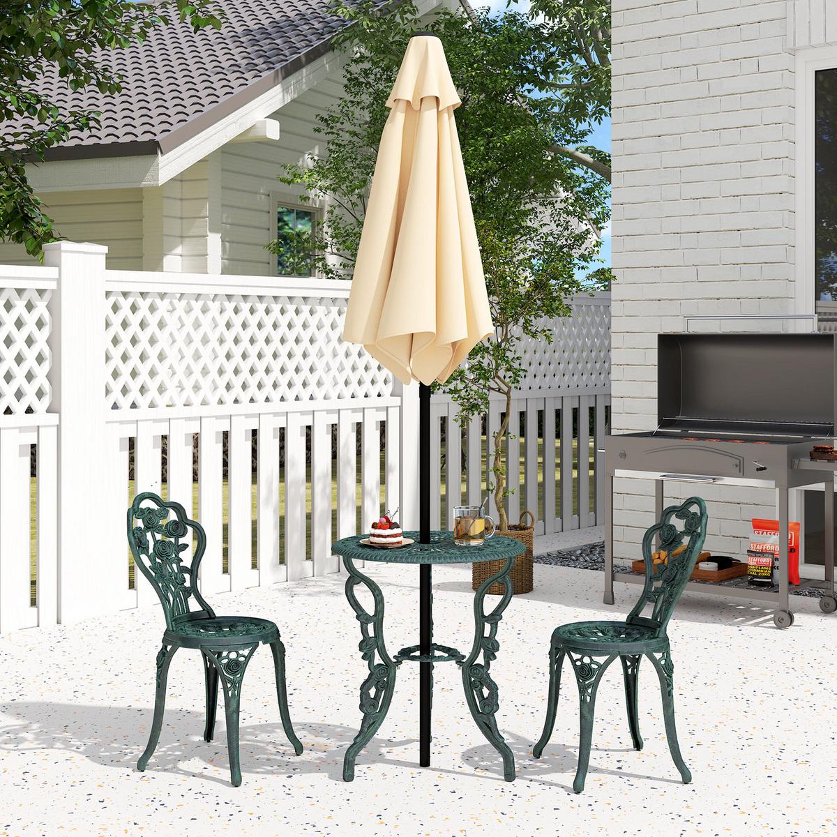 GARTENMÖBEL Set, Gussaluminium, Grün - Grün, Metall - Outsunny
