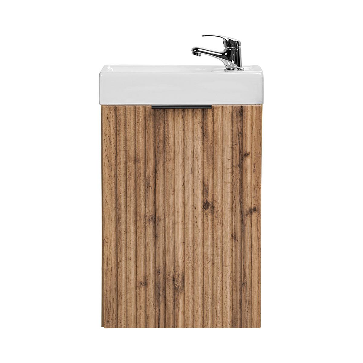 HANDWASCHBECKEN-MÖBEL 40cm Adriel Holz - Braun, Holzwerkstoff (40/66/22cm) - Petits-meubles