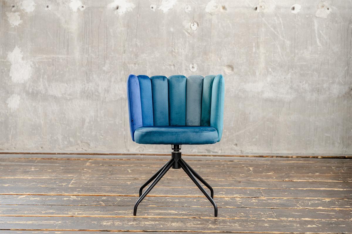 ESSZIMMERSTUHL JADA Blau Velvet Drehbar (360°) (1er-Set) - Blau, Kunststoff/Textil (58/79/55cm) - KAWOLA