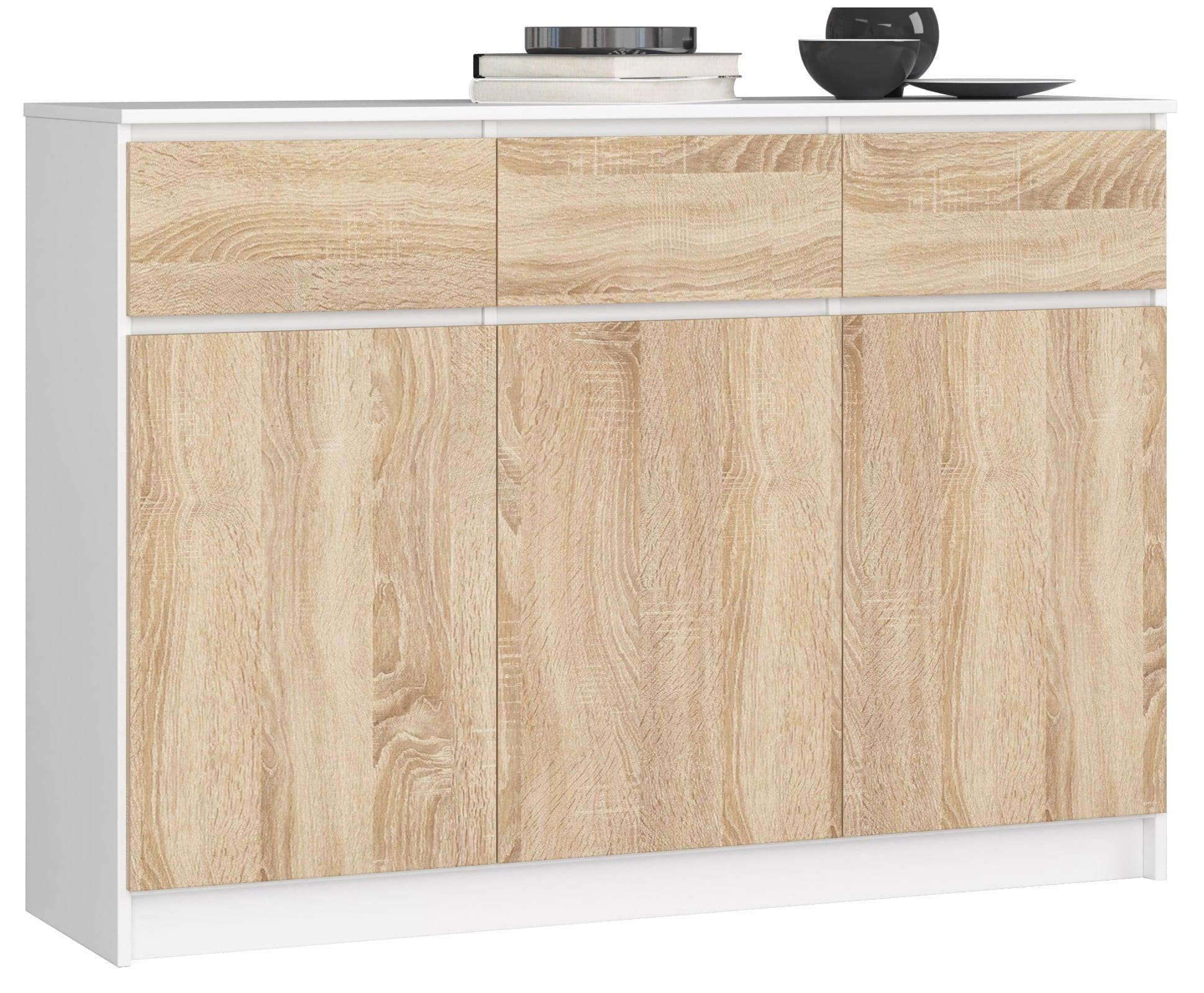 KOMMODE Weiß, Eiche Sonoma 99/138/40 - Weiß, Holzwerkstoff (138/99/40cm) - RAUMHIRSCH FURNITURE