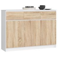 KOMMODE Weiß, Eiche Sonoma 99/138/40 - Weiß, Holzwerkstoff (138/99/40cm) - RAUMHIRSCH FURNITURE