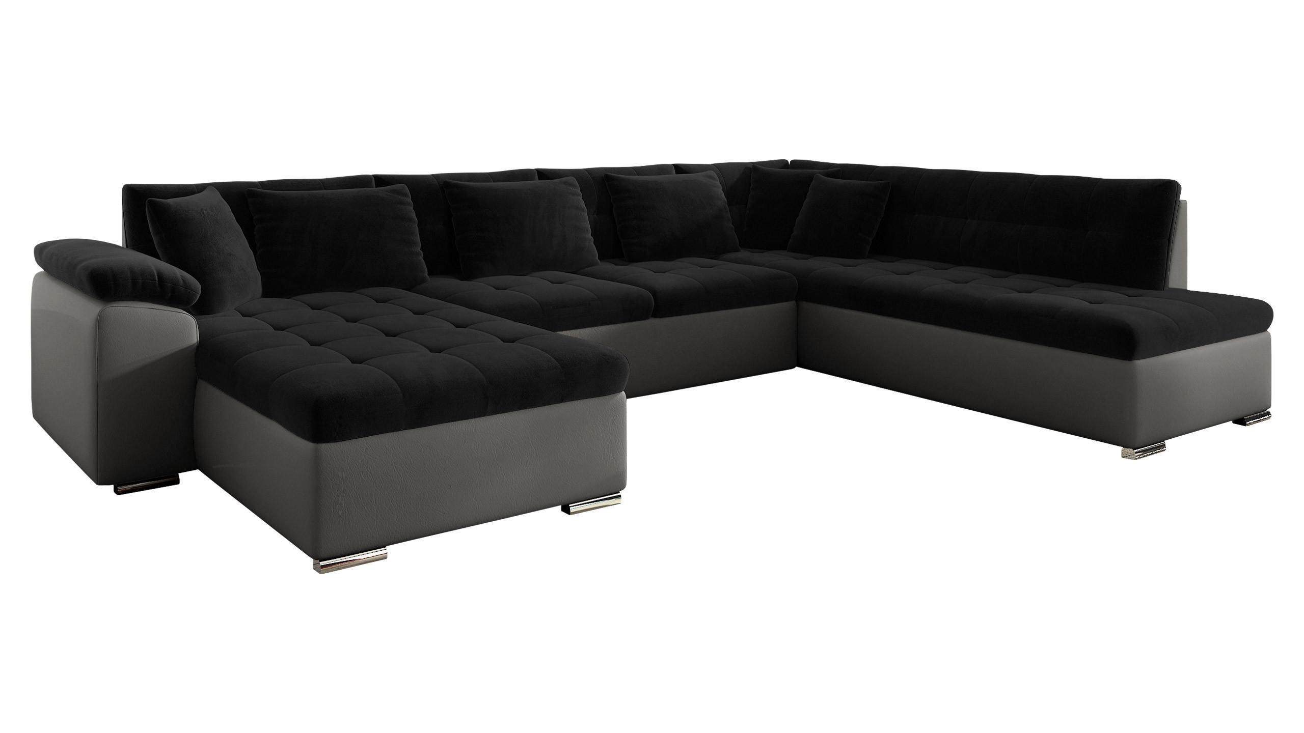 WOHNLANDSCHAFT Niko Bis, Seite: Links - Anthrazit, Holz/Textil (348/76/205cm) - MIRJAN24