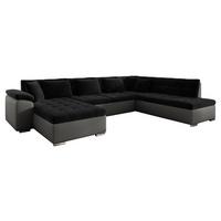 WOHNLANDSCHAFT Niko Bis, Seite: Links - Anthrazit, Holz/Textil (348/76/205cm) - MIRJAN24