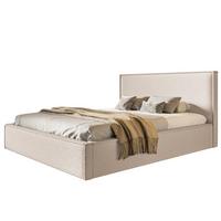 BETT 200x200 - Polsterbett mit Bettkasten und Metallrahmen - Modern Betten - Kuscheliger Catch-Me-Stoff - Kollektion Milano - Beige - Beige, Holz/Textil (200/200cm) - Alpi-Möbel
