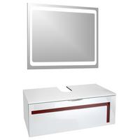 WASCHBECKENUNTERSCHRANK Aloha Absetzungen in Bordeaux Hochglanz - Bordeaux, Holzwerkstoff (96/36/51cm) - Vladon