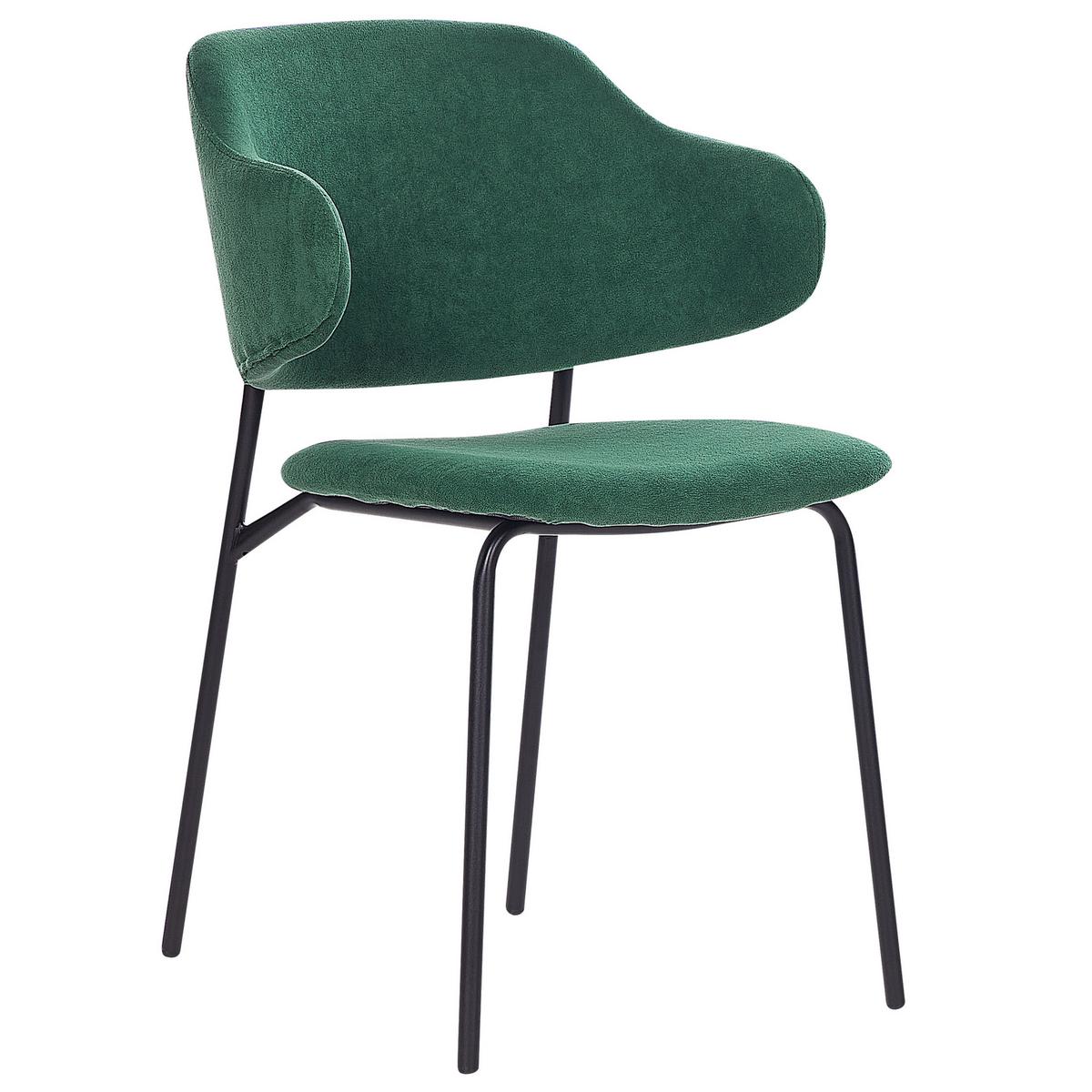 ESSZIMMERSTUHL 2er-Set Polsterbezug Grün Kenai - Grün, Textil/Metall (46/82/58cm) - Beliani