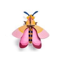 WANDDEKO Rosenbiene 16/6 cm - Pink, Wellpappe (16/6/17cm) - Studio Roof