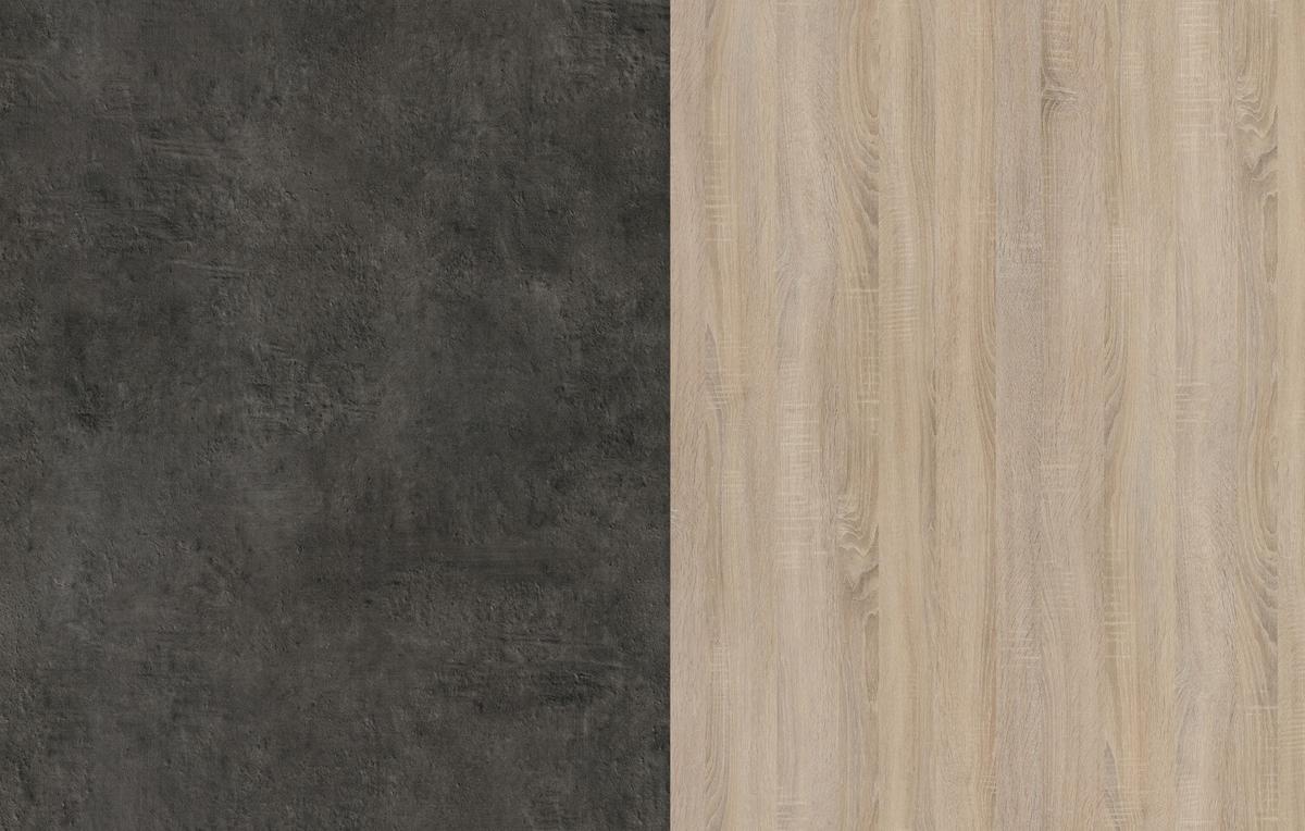 KÜCHENSCHRANK Set 2-tlg Eiche, grau mit Buffet und Kücheninsel - Eichefarben/Multicolor, Holz (209/184/184cm) - Parisot Meuble