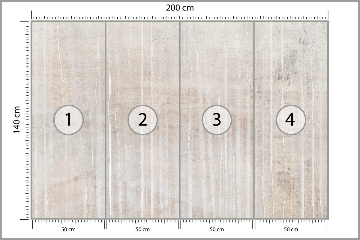 FOTOTAPETE Beton Optik Abstraktion Vintage Stil 200x140 - Beige/Braun, Papier (200/140cm) - Muralo