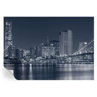 FOTOTAPETE 208x146 cm - Nachtstadt - Schwarz, Textil (208/146cm) - Wallfluent