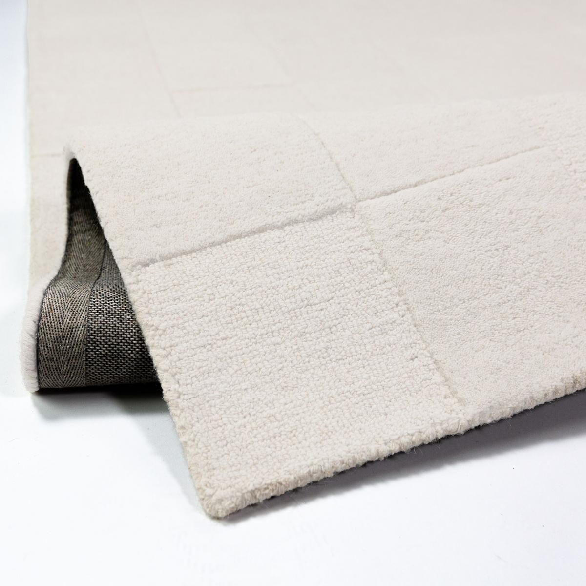 TEPPICH aus Wolle DEBEN in Elfenbein, mit Schachbrettmuster, 200 x 290 cm - Beige, Textil (200/290cm) - KADIMA DESIGN
