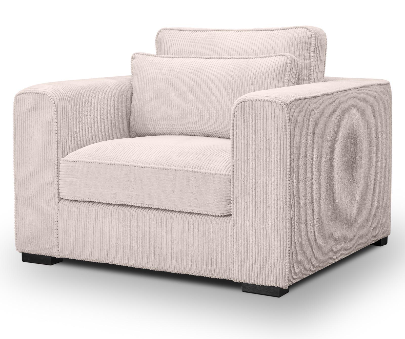 SESSEL grau-beige Cord, Loungesessel 120 cm, Wohnzimmersessel mit Wellenfederung - Beige/Schwarz, Holzwerkstoff/Kunststoff (120/92/112cm) - Inn.Furn