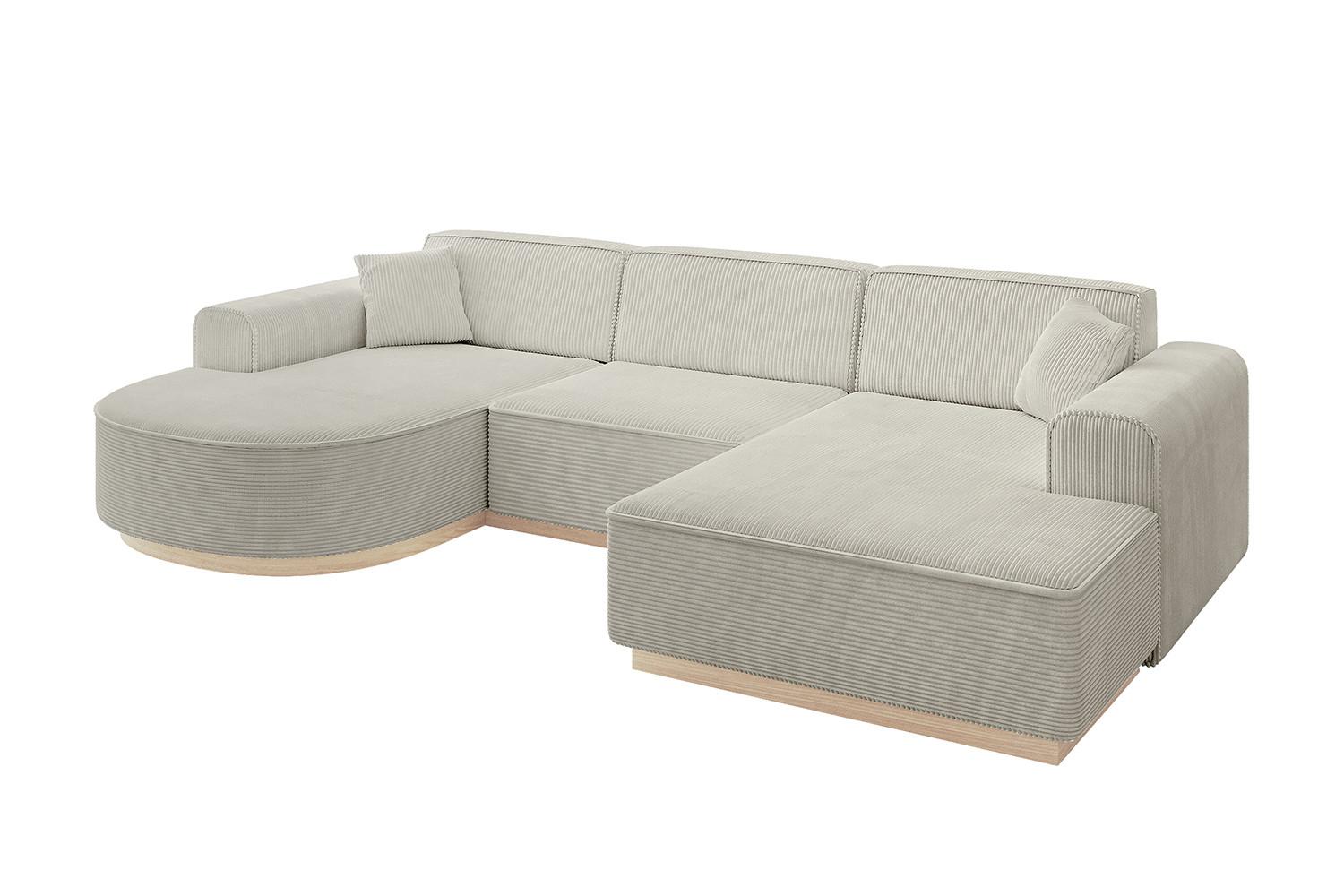 WOHNLANDSCHAFT ARRIO-U1 303x171x83 cm Creme - Ecru/Creme, Holzwerkstoff/Textil (303/83/171cm) - ALTDECOR