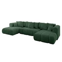 WOHNLANDSCHAFT CLOUD-U-v1 405x185x90 Grün Cord - Grün, Holzwerkstoff/Kunststoff (405/90/185cm) - ALTDECOR