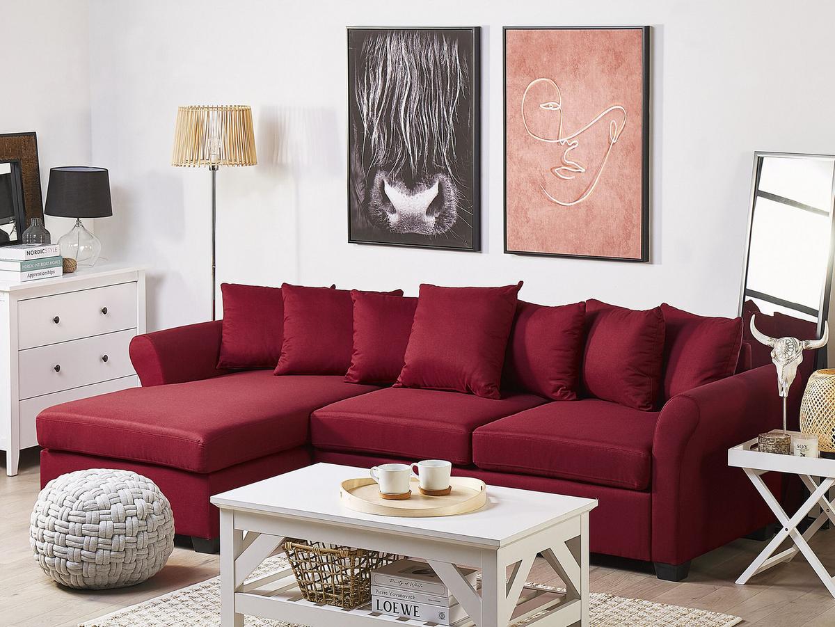 ECKSOFA Polsterbezug Dunkelrot Vikna - Dunkelrot, Textil (250/140cm) - Beliani