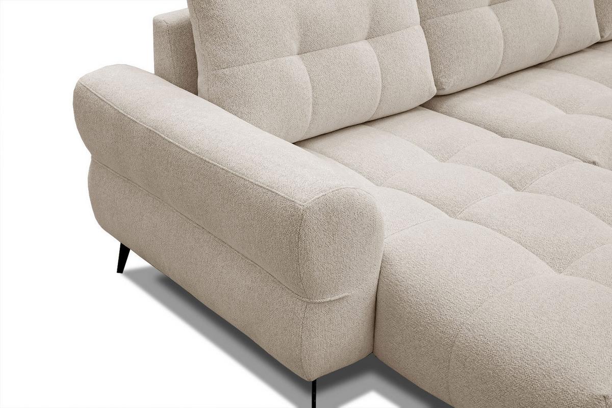 ECKSOFA SALVINI 4-Sitzer, ecru - Ecru/Schwarz, Holzwerkstoff/Textil (158/292cm) - Wozimo