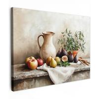 LEINWANDBILD Obst - Kräuter - Ländlich Wandbild 40x30 cm - Naturfarben, Textil (40/30cm) - MuchoWow