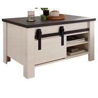 COUCHTISCH weiß Pinie, anthrazit, Landhaus, Beistelltisch 93 x 60 cm - Anthrazit/Weiß, Holzwerkstoff/Metall (93/60/51cm) - Furn.Design
