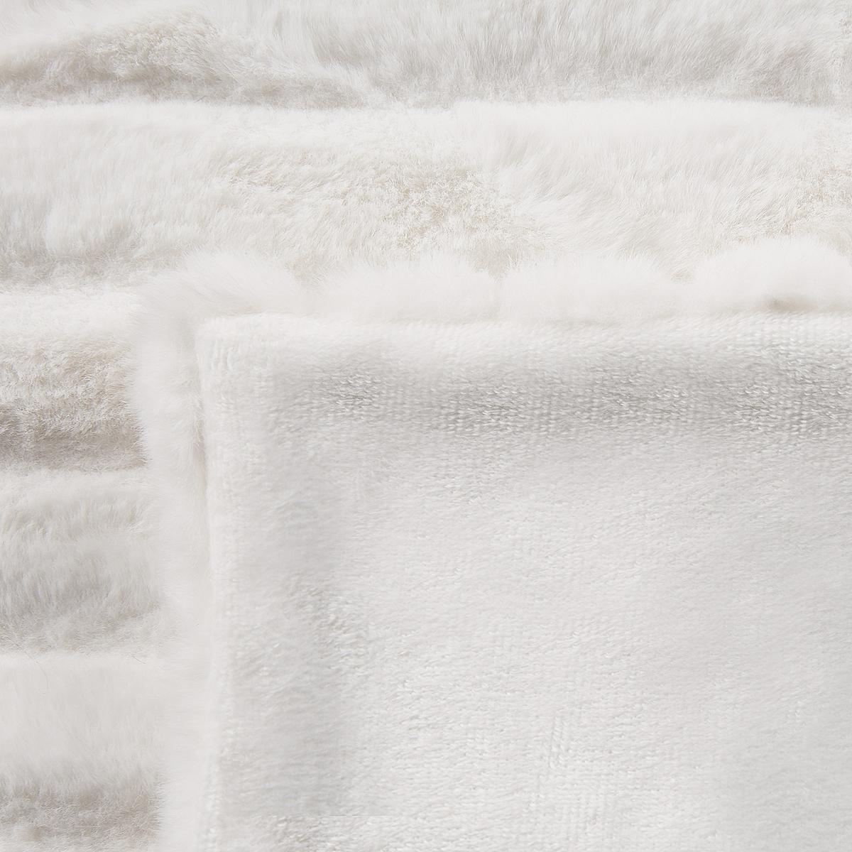 DECKE Cremeweiß Abteh 150/200 cm - Ecru, Textil (150/200cm) - Beliani