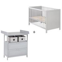 BABYZIMMER-SET Hamburg mit Schubladen 2-teilig - Taupe, Holzwerkstoff (66/76/123cm) - Roba
