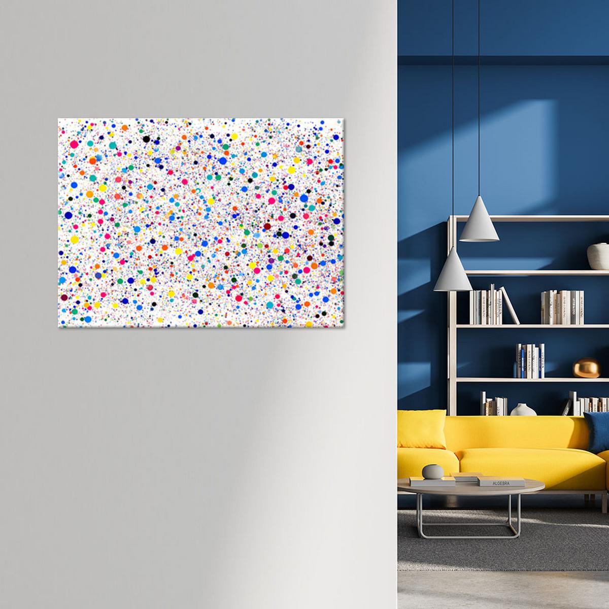LEINWANDBILD Bunte Punkte Abstraktion 90x60cm - Multicolor, Textil (90/60cm) - Feeby