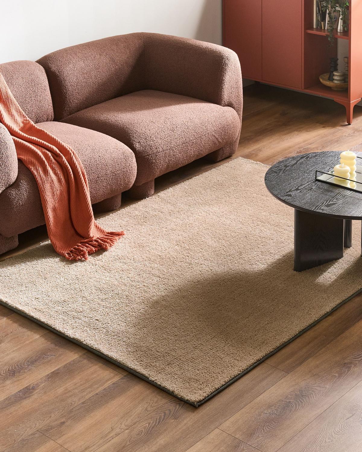 SHAGGY-TEPPICH Sandbeige 140/200 cm Demre - Sandfarben/Beige, Textil (140/200cm) - Beliani
