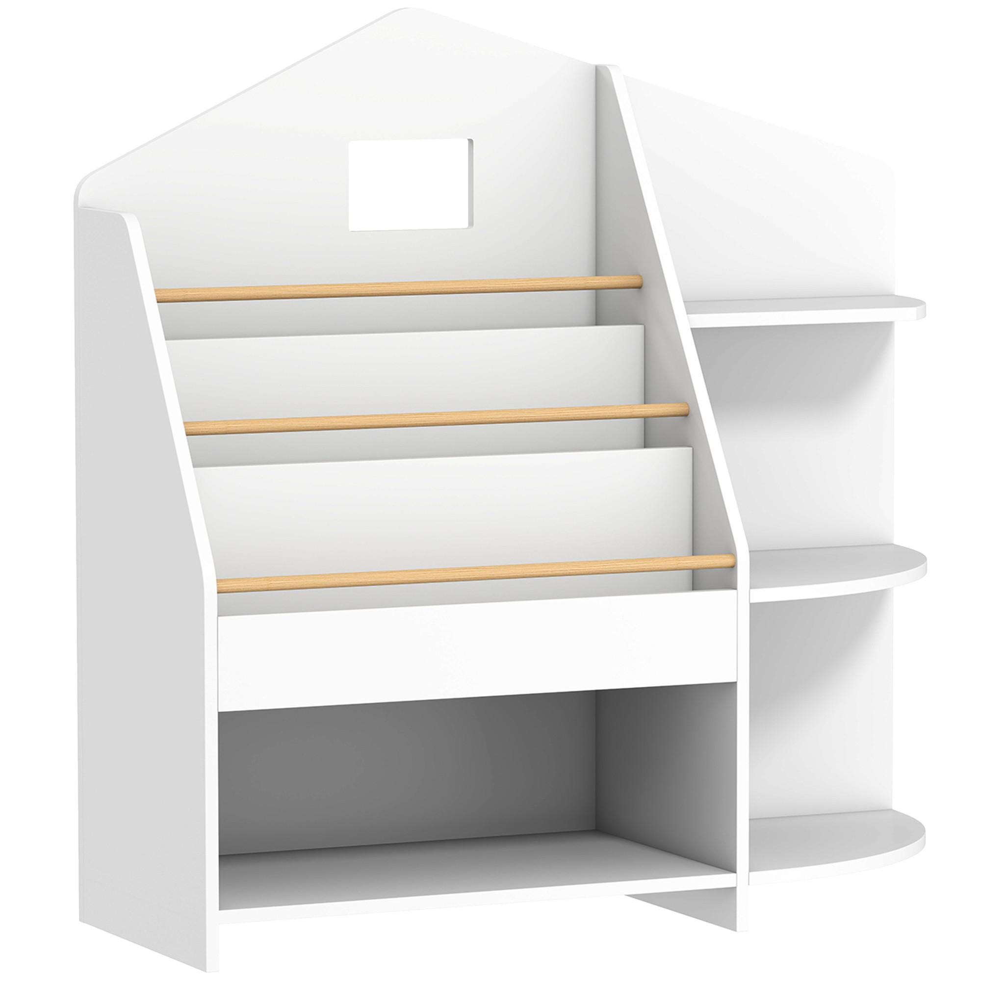 KINDERBÜCHERREGAL MDF Kiefernholz Weiß - Weiß, Holzwerkstoff (30/79.7/80cm) - AIYAPLAY