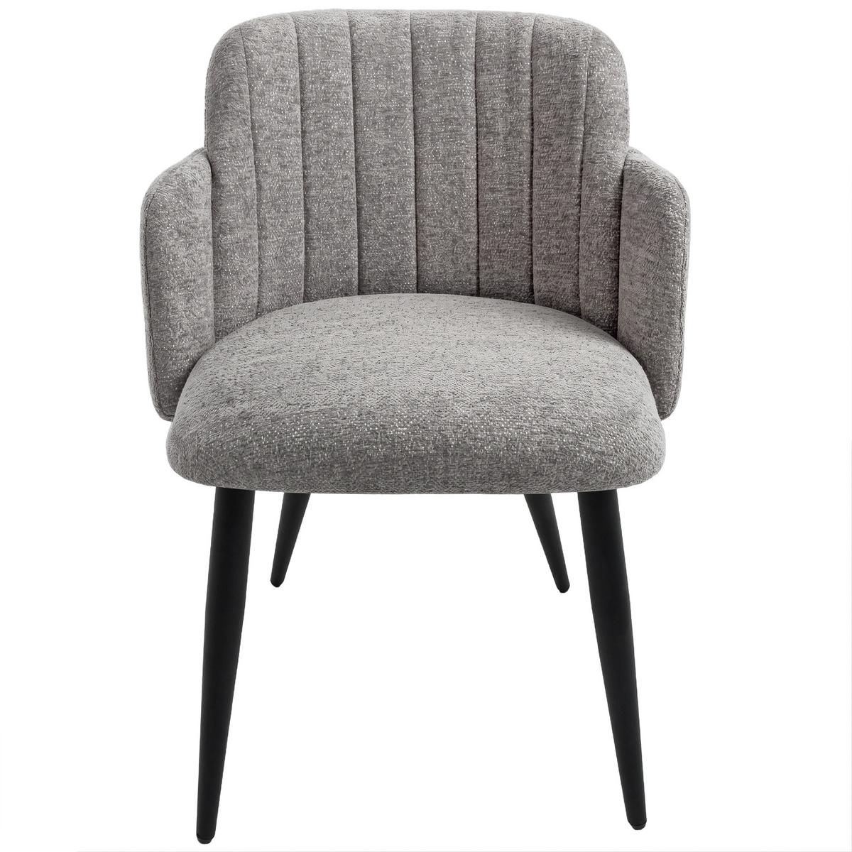 ARMLEHNENSTUHL Velto im Bouclestoff mit Metallbeinen, Cappuccino - Schwarz/Cappuccino, Metall (55/77/51cm) - Beautysofa