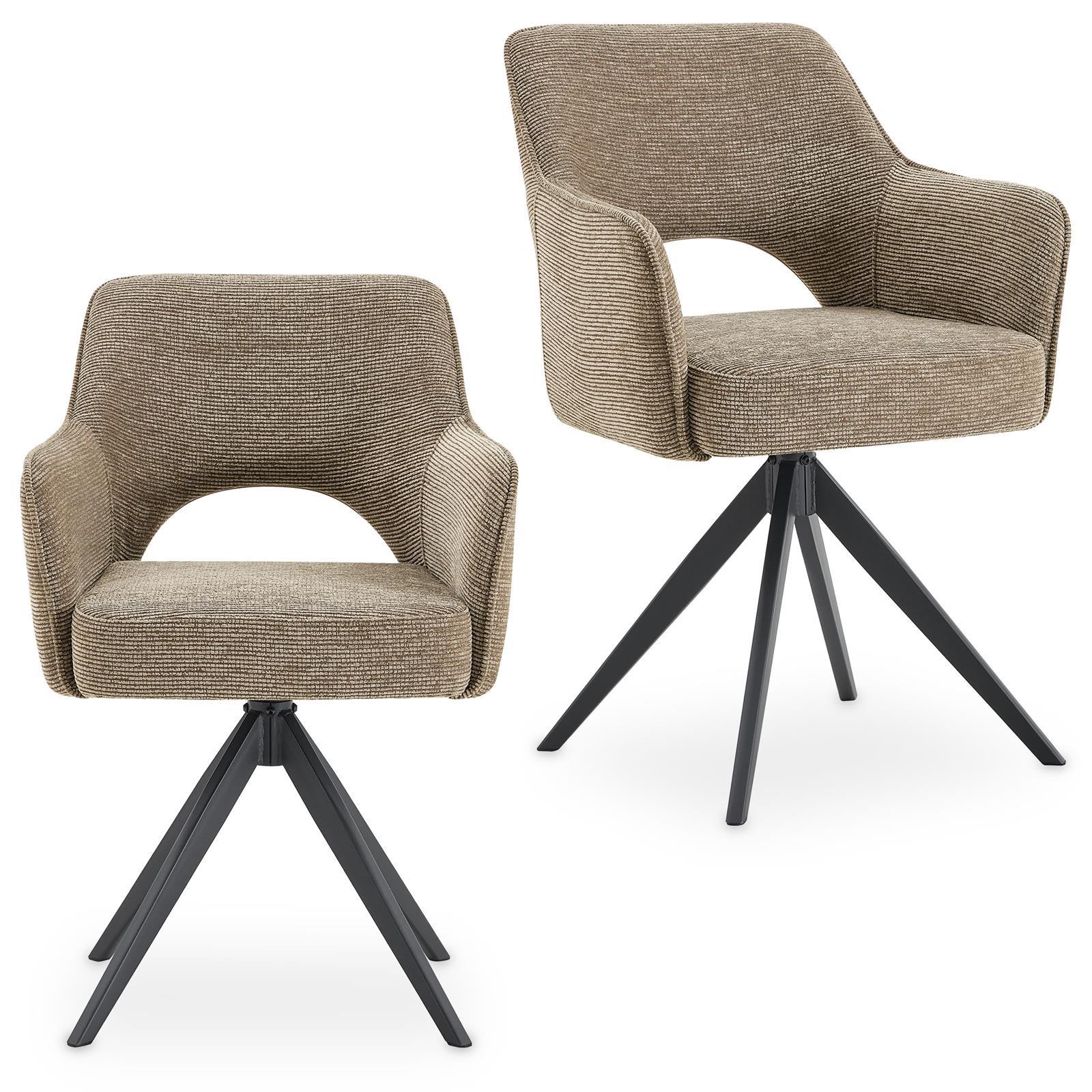ESSZIMMERSTÜHLE FLORENCE 2er-Set greige - Greige, Textil (56/86/59cm) - IDIMEX
