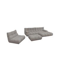 SITZGRUPPE VIVIEN 3ER SET Grau Cord (1er-Set) - Grau, Kunststoff/Textil (510/85/359cm) - KAWOLA