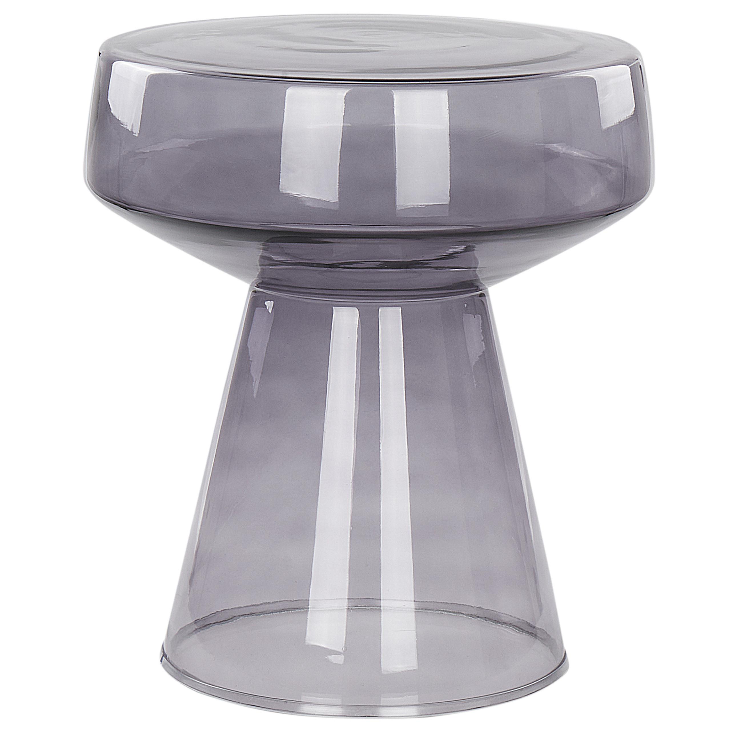 BEISTELLTISCH Rauchglas grau rund 37 cm Laguna - Grau, Glas (37/37/43cm) - Beliani