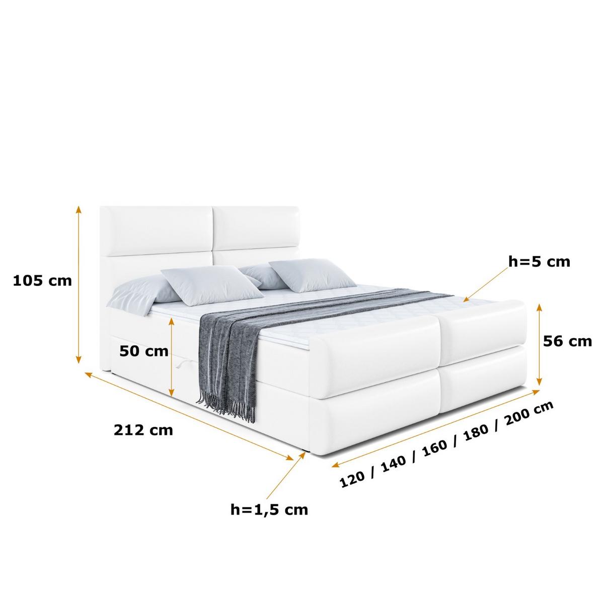 BOXBETT BOXI3-Z - 180x200 cm - H4 - Weiß Hochglanz - Weiß Hochglanz, Holzwerkstoff (180/200cm) - ALTDECOR