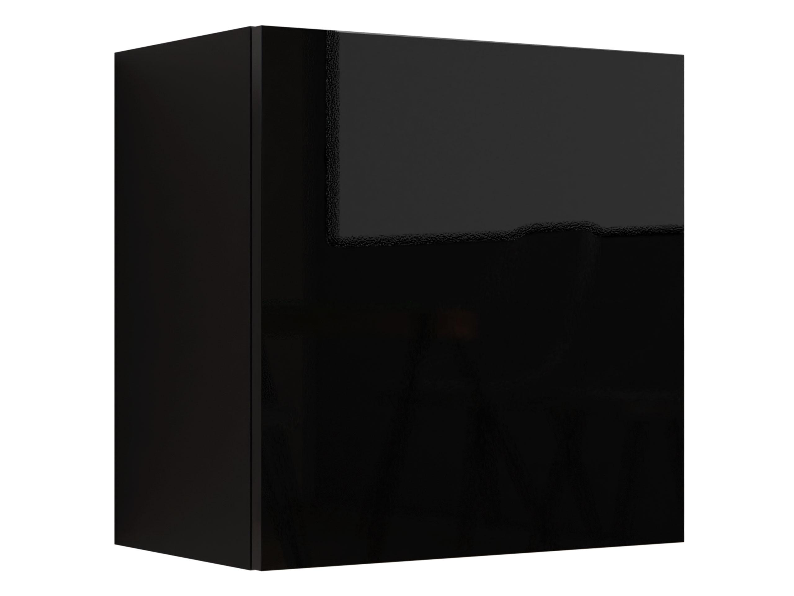 HÄNGEVITRINE Quadrat Vigo - Schwarz Hochglanz/Schwarz, Holzwerkstoff (50/50/30cm) - MIRJAN24