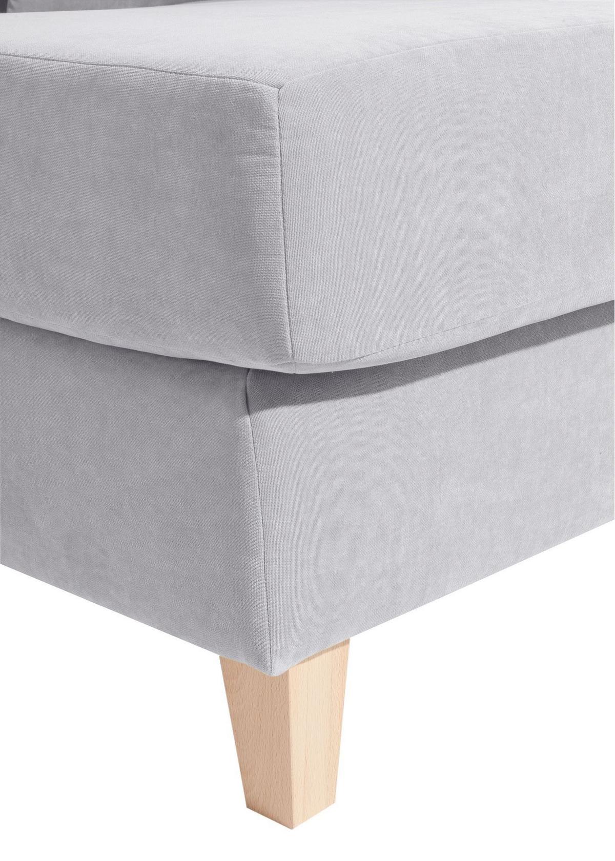 SESSEL XXL Karil Bezug Veloursstoff Buche natur / silber - Grau, Kunststoff (136/107/142cm) - 58aufmkessel