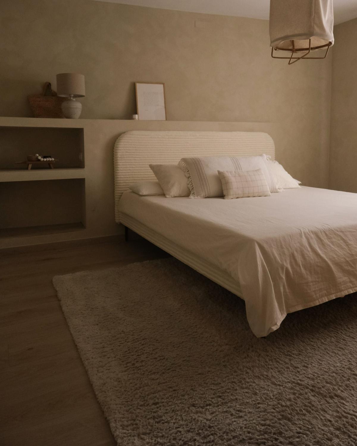 POLSTERBETT mit Lattenrost 180x200 cm Weiß Flayat - Creme, Textil (180/200cm) - Beliani