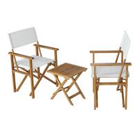 BISTRO-SET 3 TLG. Capistrello - Naturfarben/Weiß, Holz/Textil - casa.pro