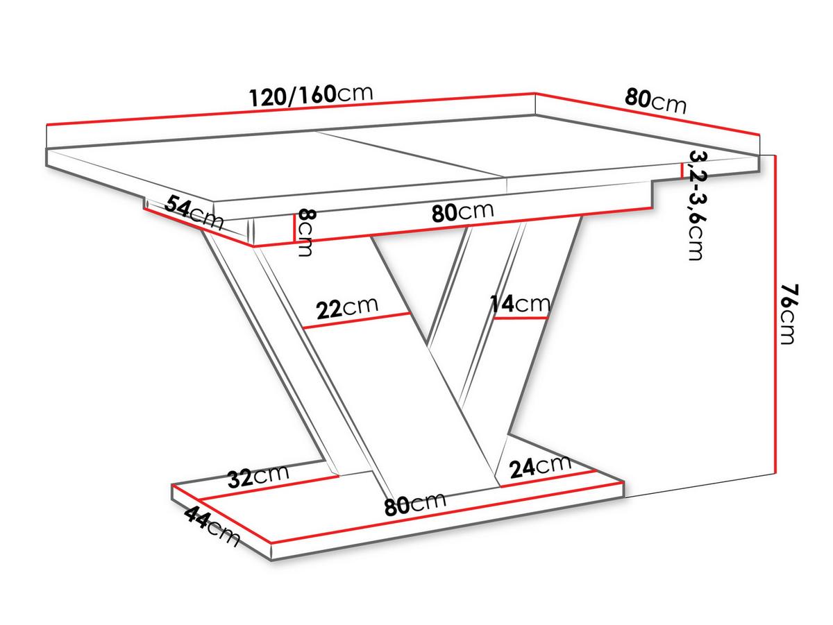 ESSTISCH ausziehbar Dubai - Grau, Holzwerkstoff (80/120/76cm) - MIRJAN24