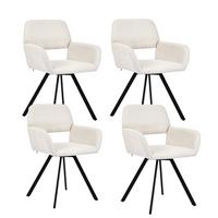 ARMLEHNSTUHL-SET 4 Stück beige - Beige, Holzwerkstoff/Textil (57/82/53cm) - Urban Meuble