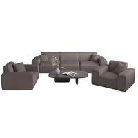 SOFASET Celes Premium 3-1-1 Stoff Scala - Taupe, Holzwerkstoff/Textil (225/73/88cm) - Fun Möbel