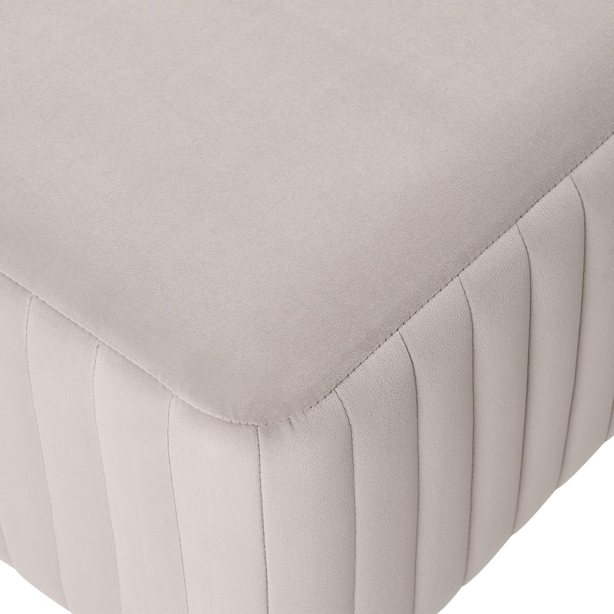 POLSTERBANK Samtstoff Taupe Utah - Taupe, Textil/Metall (91/43/47cm) - Beliani