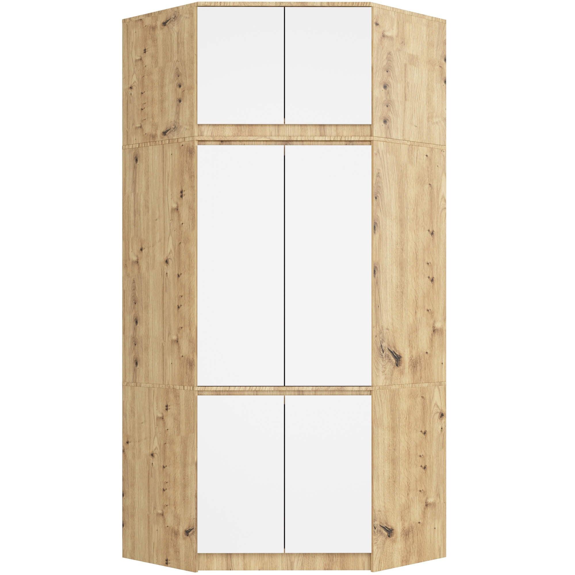 KLEIDERSCHRANK Eiche Artisan, Weiß 235/100/50 - Eiche Artisan/Weiß, Holzwerkstoff (100/235/50cm) - RAUMHIRSCH FURNITURE